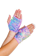 Load image into Gallery viewer, Holographic Colorful Fingerless Gloves