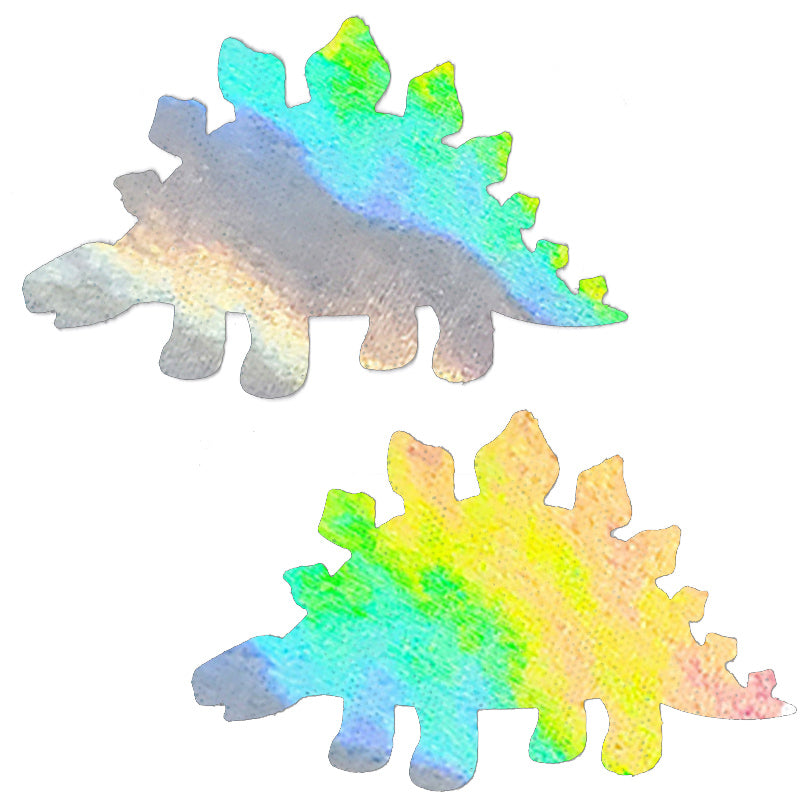 Silver Holographic Foil Dinosaur Pasties - XL
