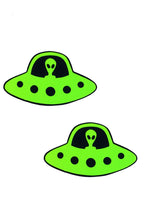 Load image into Gallery viewer, UFO Pasties in Neon Green- Little Black Diamond
