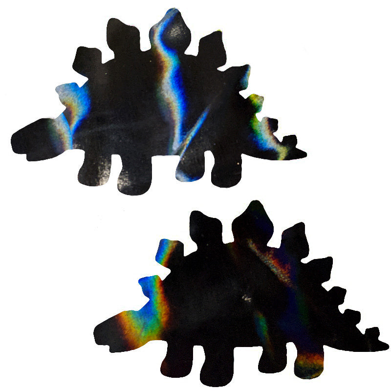 Black Holographic Dinosaur Pasties - XL
