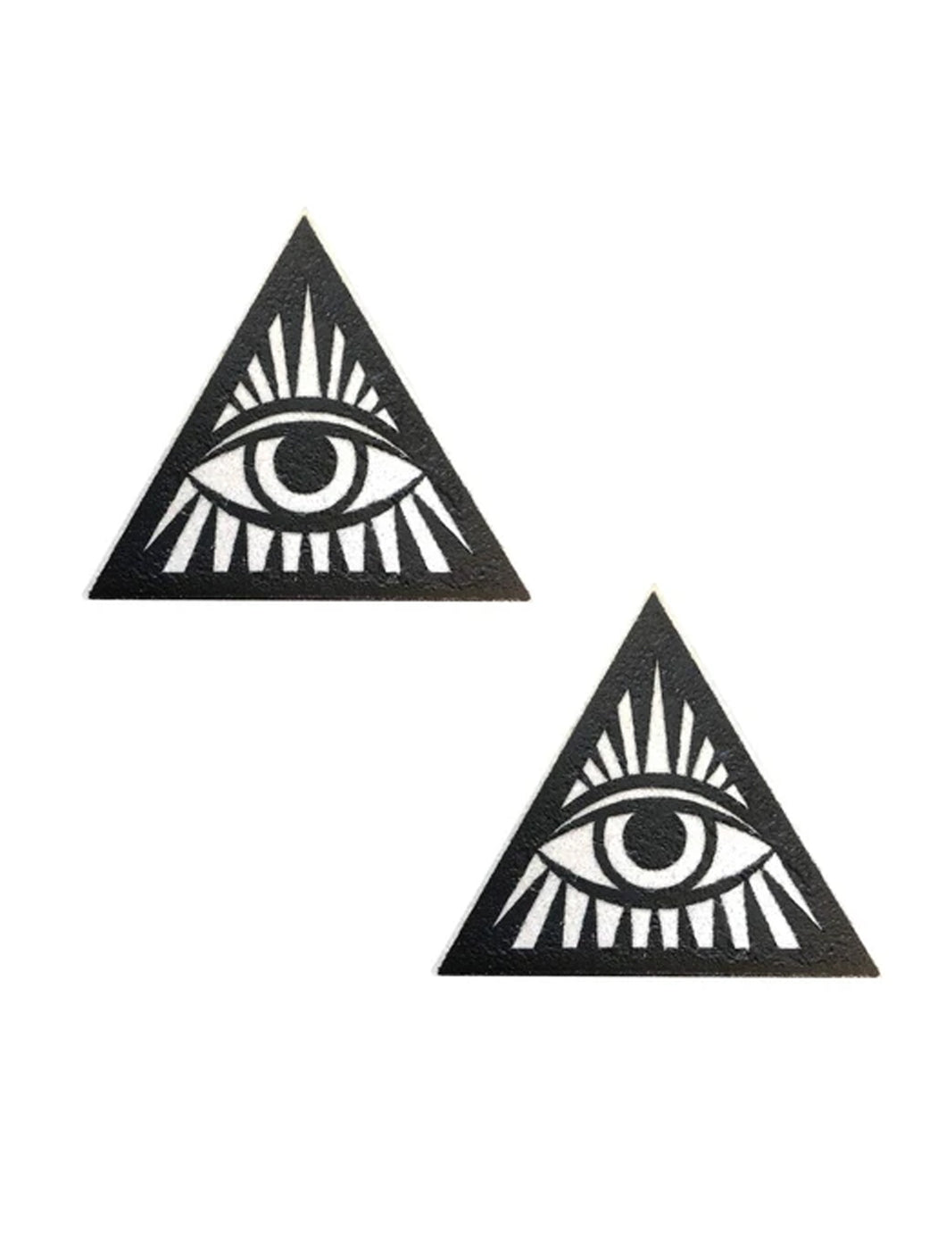 Third Eye Triangle Black Glitter Pasties