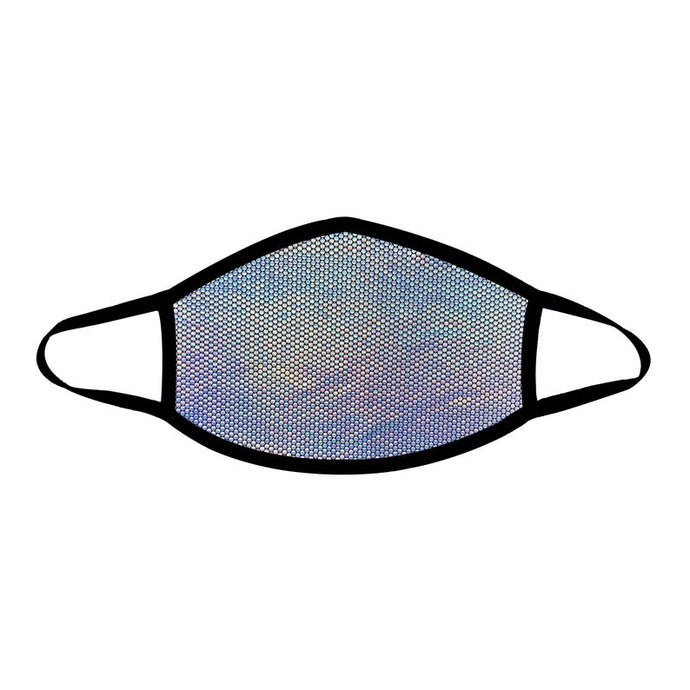 Party Holographic Black Face Mask For Festivals and Raves, Breathable, Reusable, Cotton Liner