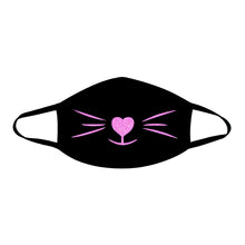 Load image into Gallery viewer, MEOW-ZA Blacklight UV Pink Glitter Black Face Mask