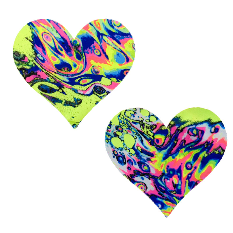 Neon Acid  Massive Heart Pasties - XL