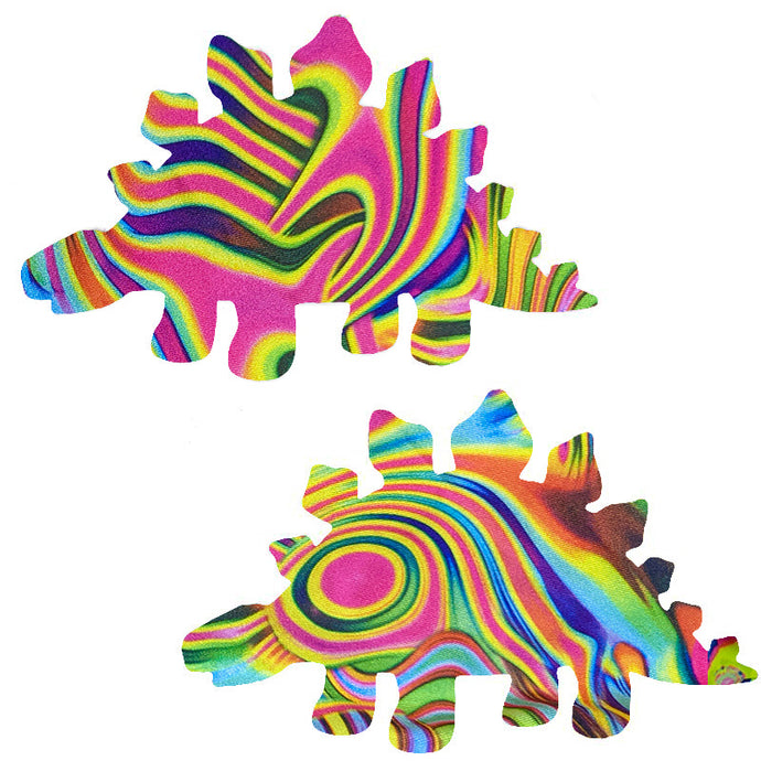Trippy Colors Neon Dinosaur Pasties - XL