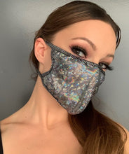 Load image into Gallery viewer, Dance Revolution Holographic Face Mask - Rave Mask Style